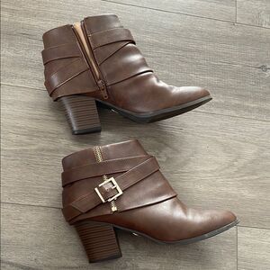 Brown Leather Ankle Boots size 7.5
